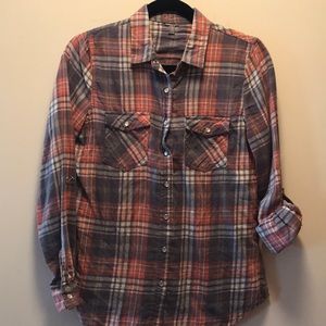 Plaid Flannel Snap Down Shirt